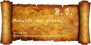 Matulányi Viola névjegykártya